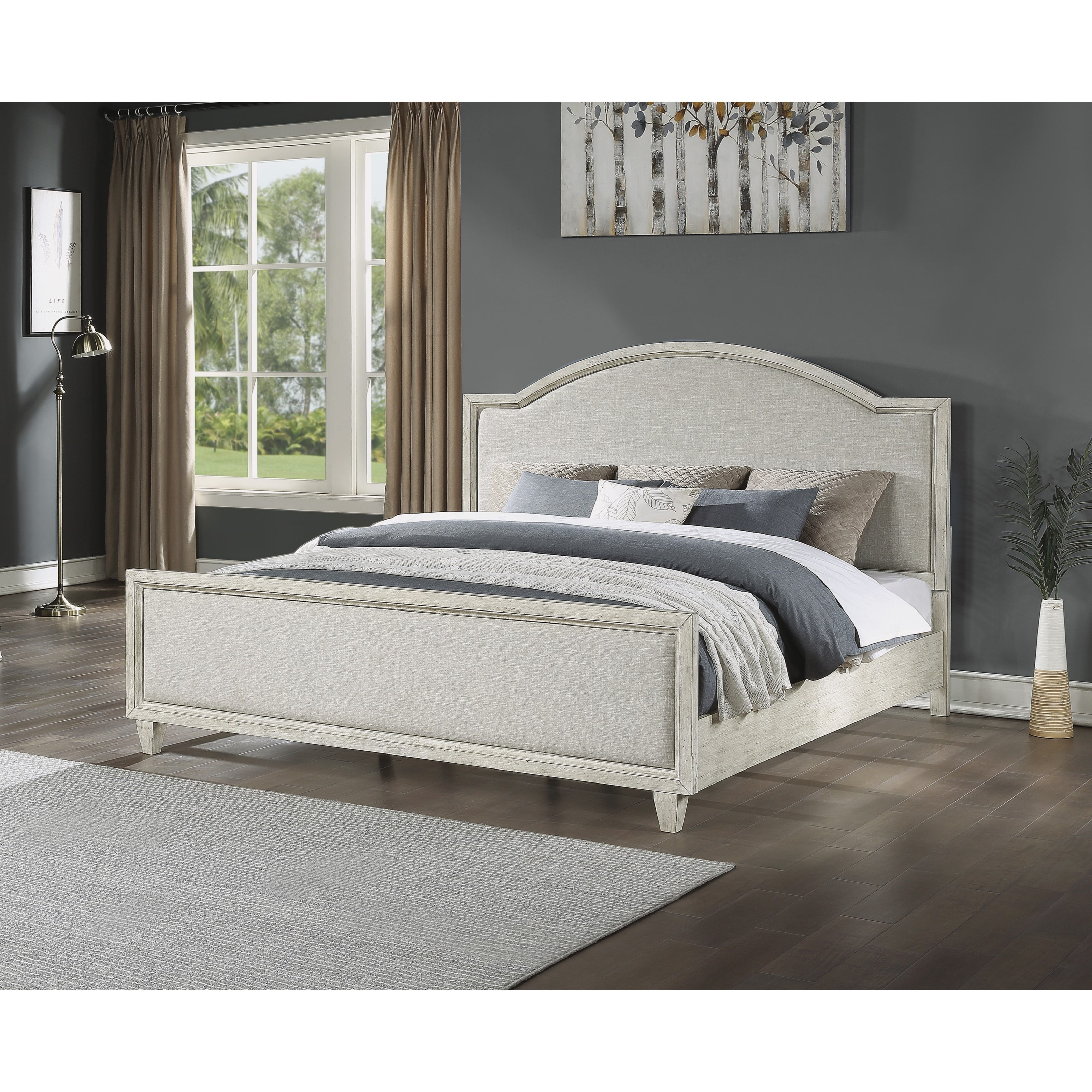 Flexsteel Wynwood Collection Newport W108290Q Relaxed Vintage Queen Upholstered Bed with Panel